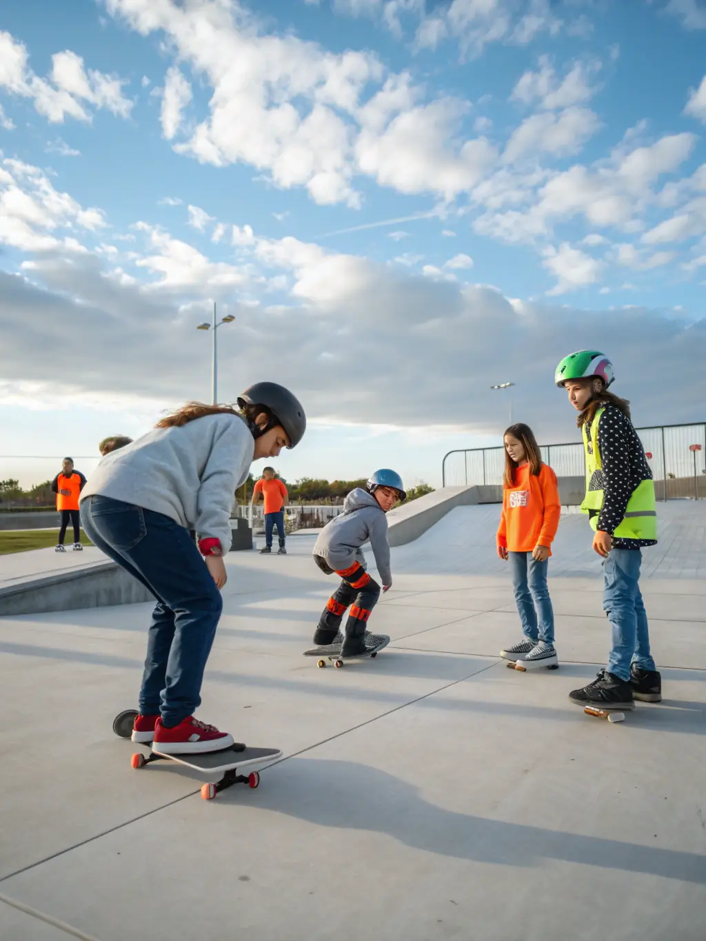 A picture of young adults participating in a skateboarding competition, demonstrating various tricks and skills in a friendly and competitive environment.